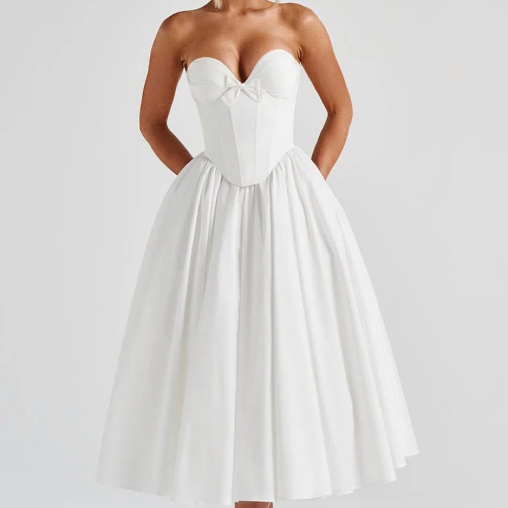Prim Midi Dress - Ivory